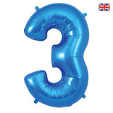 34 inch Oaktree Blue Number 3 Foil Balloon (1)