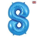 34 inch Oaktree Blue Number 8 Foil Balloon (1)