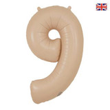 34 inch Oaktree Matte Nude Number 9 Foil Balloon (1)