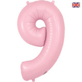 34 inch Pastel Matte Pink Number 9 Foil Balloon (1)