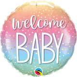 18 inch Welcome Baby Ombre Confetti Dots Foil Balloon (1)