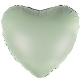 18" Amscan Eucalyptus Silk Heart Foil Balloon (1) - UNPACKAGED