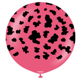 24 inch Cow Print Fuchsia Kalisan Latex Balloon (1)