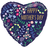 18 inch Happy Mother's Day Navy Wildflowers Foil Balloon (1)