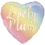 18 inch Lovely Mum Pastel Rainbow Ombre Heart Foil Balloon (1)