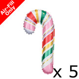 14 inch Multi-Colour Candy Cane Foil Balloons (5)