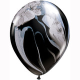 11" Rainbow Black & White SuperAgate Latex Balloons  (25)