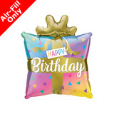 14 inch Birthday Ombre Present Foil Balloon (1) - UNPACKAGED