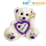 8 inch Purple Fluffy Heart Bear (1)