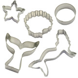 Mermaid Tin-Plated Cookie Cutters (5)