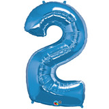 34 inch Sapphire Blue Number 2 Foil Balloon (1)