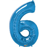 34 inch Sapphire Blue Number 6 Foil Balloon (1)