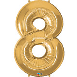 34 inch Gold Number 8 Foil Balloon (1)