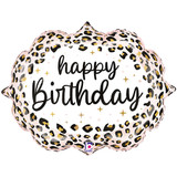 27 inch Birthday Leopard Print Shape Foil Balloon (1)