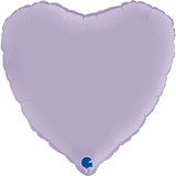 18" Lilac Satin Heart Foil Balloon (1) - UNPACKAGED