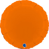 18" Matte Orange Round Foil Balloon (1) - UNPACKAGED