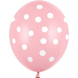 12 inch Pastel Baby Pink Dots Latex Balloons (6)