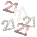 Birthday Number 21 Rose Gold Glitz Foil Confetti (14g)