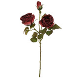 56cm Dried Touch Red Valera Rose Spray (1)