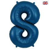 34 inch Oaktree Matte Navy Blue Number 8 Foil Balloon (1)
