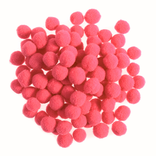 Bright Pink Pom Poms - 8mm (100)