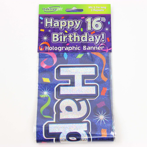 16th Birthday Streamers Banner - 2.7m (1)