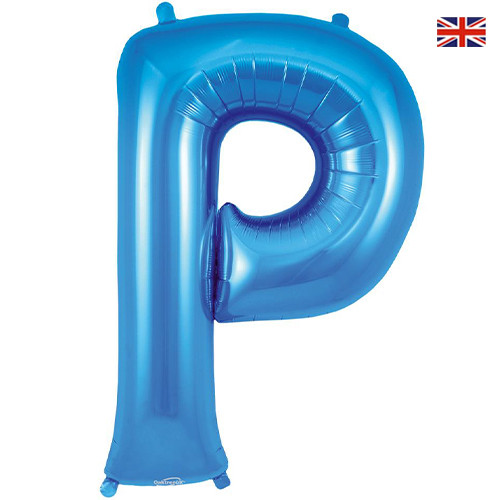 34 inch Oaktree Blue Letter P Foil Balloon (1)