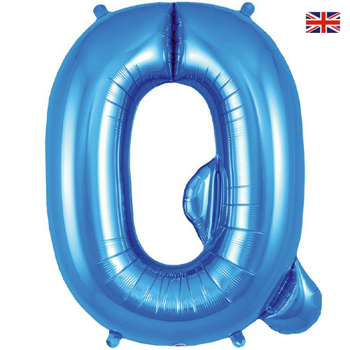 34 inch Oaktree Blue Letter Q Foil Balloon (1)