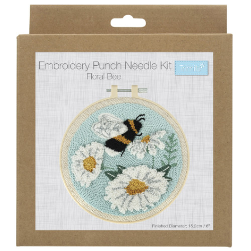 Bee & Flowers Punch Needle Hoop Kit (1)