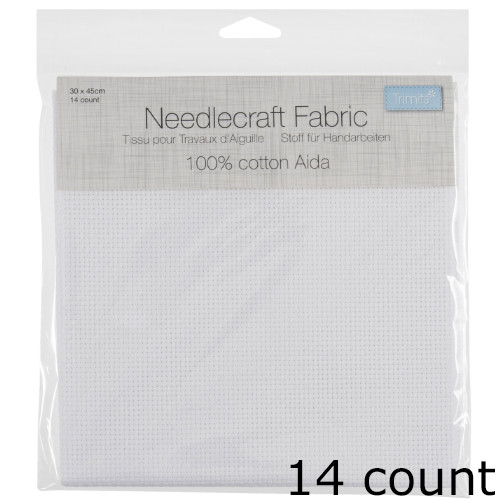 White Aida 14 Count Needlecraft Fabric - 45cm x 30cm (1)