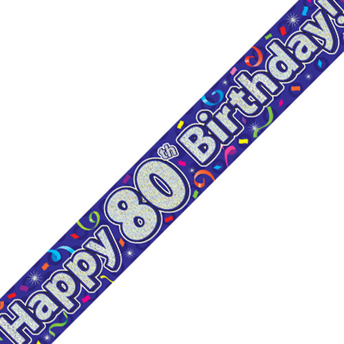 80th Birthday Streamers Banner - 2.7m (1)