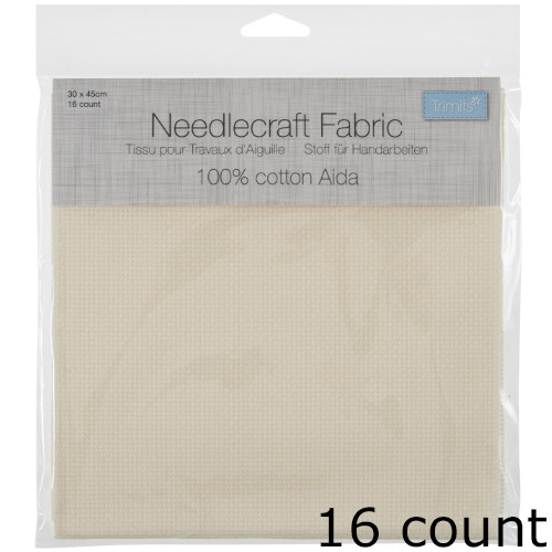 Cream Aida 16 Count Needlecraft Fabric - 45cm x 30cm (1)