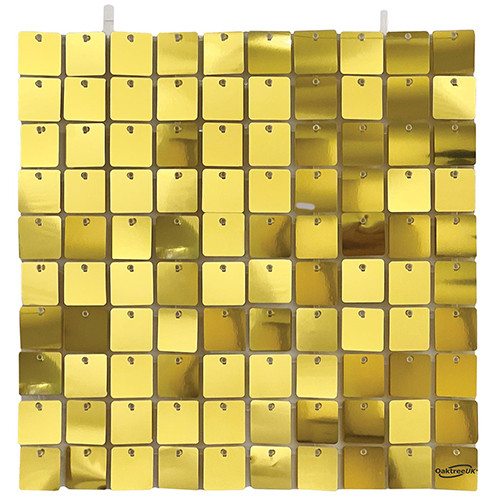 Metallic Light Gold Square Sequin Wall Panel - 30cm x 30cm (1)