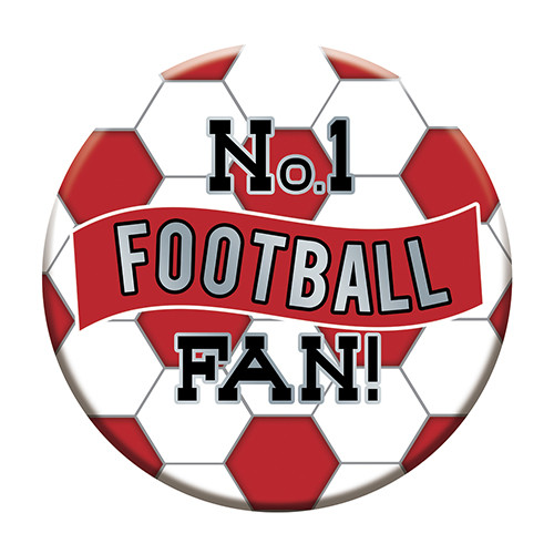5.5cm No. 1 Football Fan Red Party Badge (1)