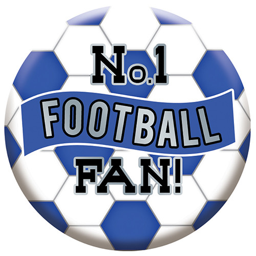 Jumbo No. 1 Football Fan Blue Party Badge (1)