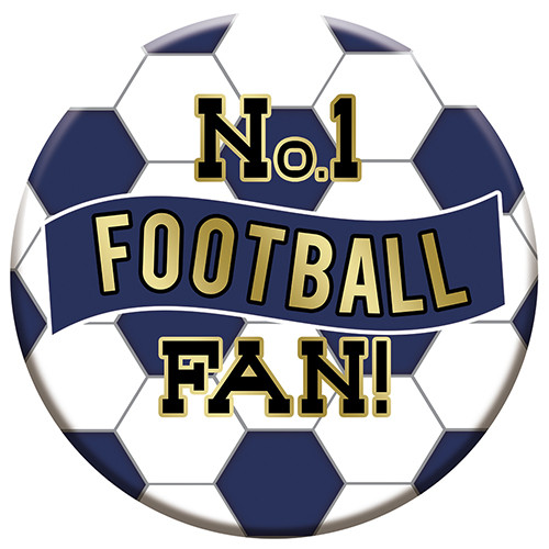 Jumbo No. 1 Football Fan Navy Party Badge (1)