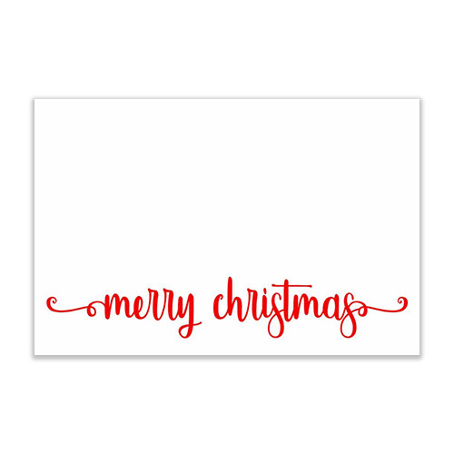 Merry Christmas Red Script Message Cards - 9cm x 6cm (50)
