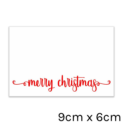 Merry Christmas Red Script Message Cards - 9cm x 6cm (50)