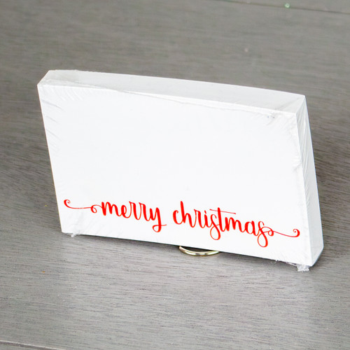 Merry Christmas Red Script Message Cards - 9cm x 6cm (50)