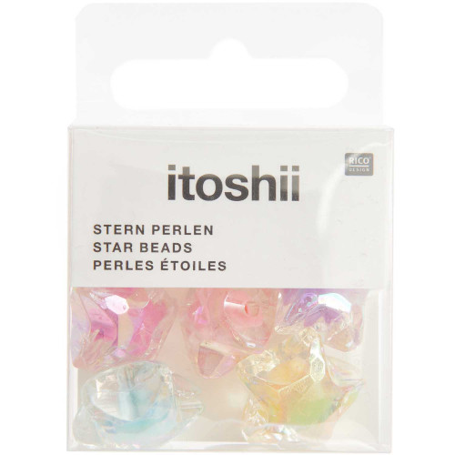 Pastel Holographic Star Shaped Beads - 6 pack (1)