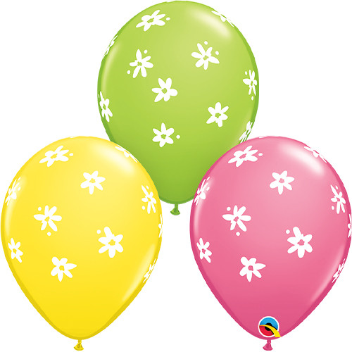 11 inch Contemporary Daisies Assortment Latex Balloons (25)