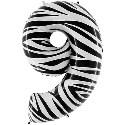 40 inch Zebraloon Number 9 Foil Balloon (1)
