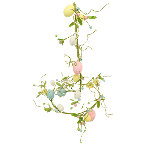 Pastel Egg Spiral Plant Garland - 1.4m (1)