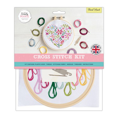 Floral Heart Cross Stitch Kit (1)