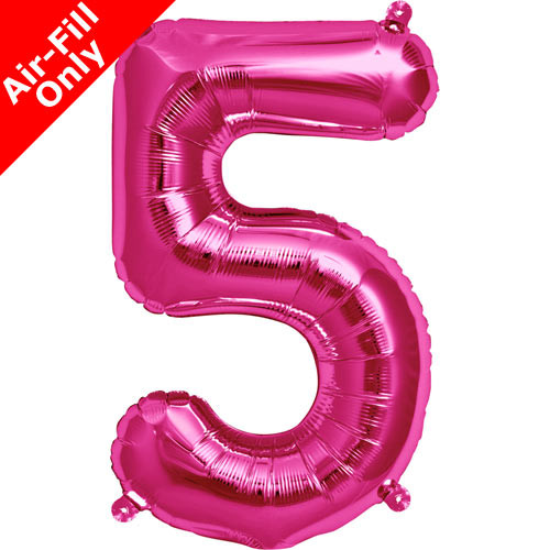 16 inch Magenta Number 5 Foil Balloon (1)
