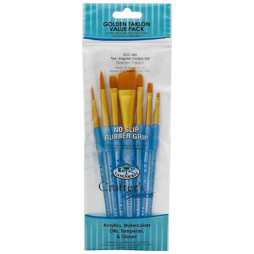 Crafter's Choice Golden Taklon Angular Brush Set (7)