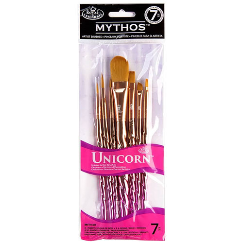 Royal Unicorn Handle Artist Paint Brush Variety 4 Piece Set