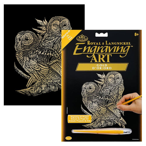 Owls - Gold Engraving Art Kit (1)