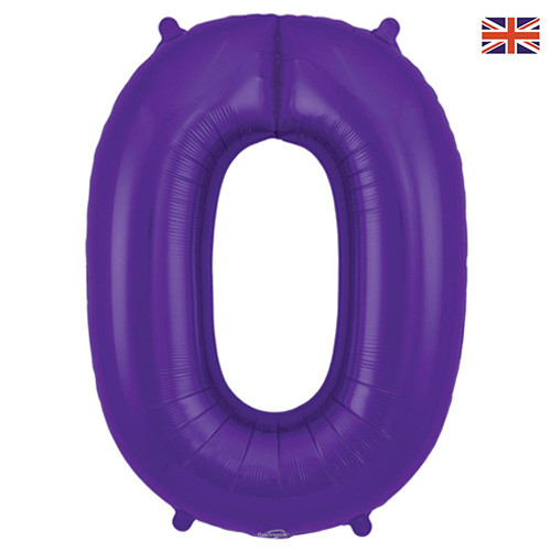 34 inch Oaktree Purple Number 0 Foil Balloon (1)