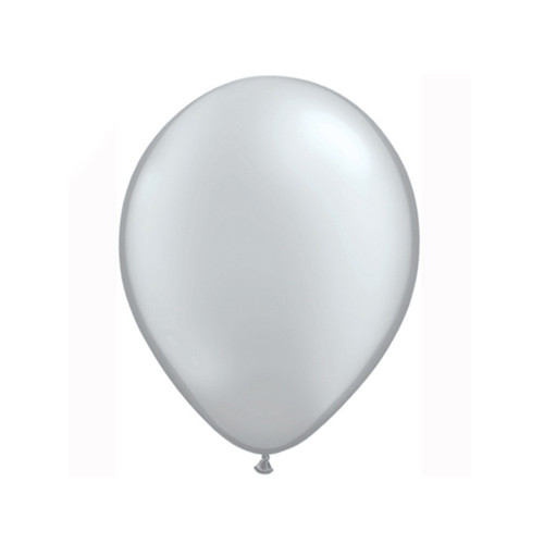5" Metallic Silver Latex Balloons (100)